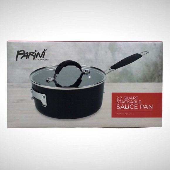 Parini Cookware 2.7 Quart Stackable Sauce Pan With Glass Lid - Picture 1 of 4